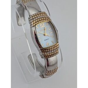 Elgin Watch Women 20mm Case MOP Dial Two Tone Bangle Band‎ Crystals- New Battery